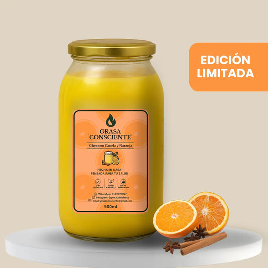 GHEE CON CANELA Y NARANJA 500ML (EDICIÓN LIMITADA)