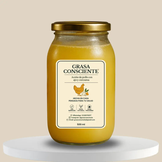 GRASA DE POLLO CON AJO & CÚRCUMA 500ML