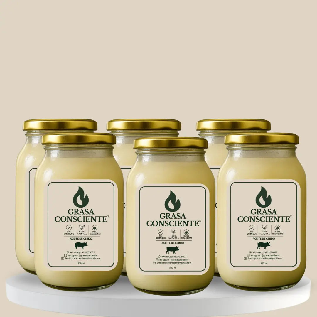 COMBO #3 GRASA CERDO 500ML X 6 UNIDADES